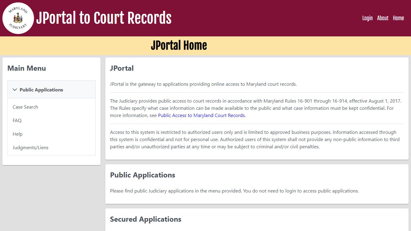 JPortal Home - mdcourts.gov