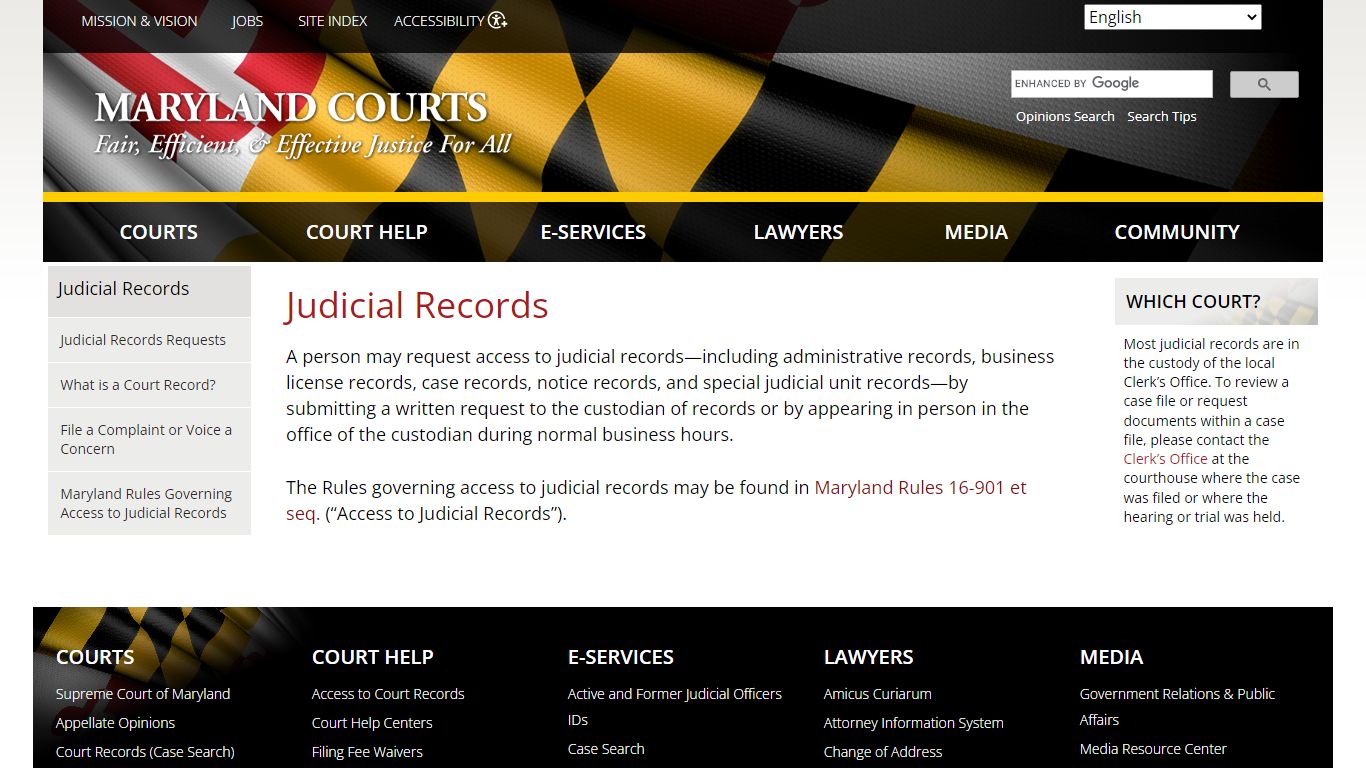 Judicial Records | Maryland Courts